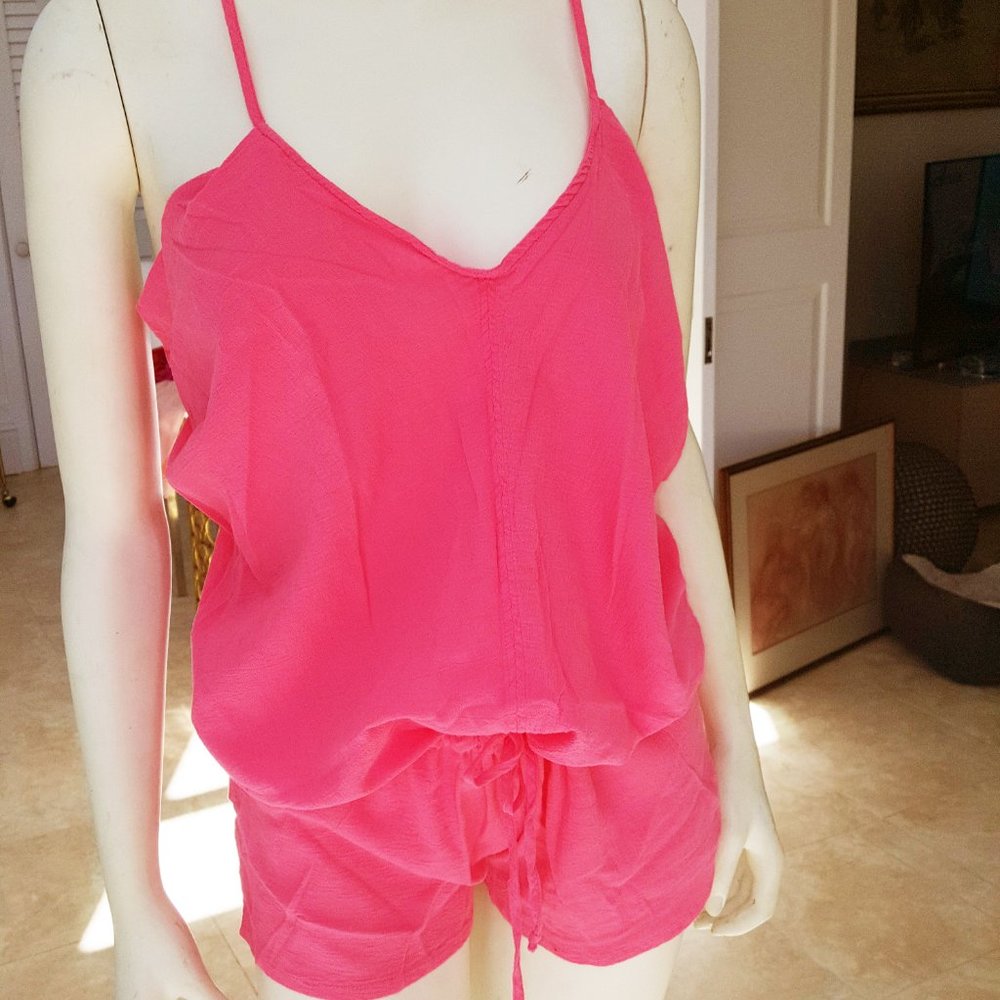 9Seed Romper Strappy Short drawstring cottonRomper